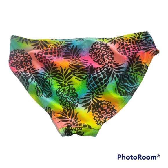 Wondernation, two piece, swimsuit, Girls size L 10-12, multicolored, pineapple - Picture 4 of 6